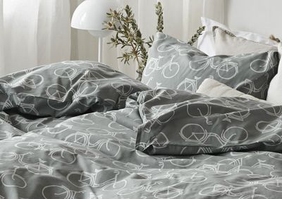 Cykel Grön Bäddset Enkeltäcke 150x210 Borganäs of Sweden