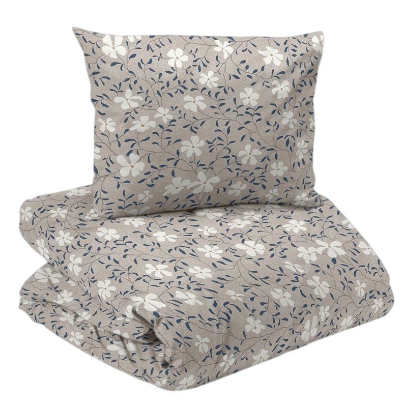 Hedvig Beige Blommigt Bäddset Enkeltäcke 150x210 Redlunds