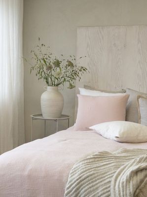 Enfärgat Rosa Bäddset Enkeltäcke 150x210 Borganäs of Sweden