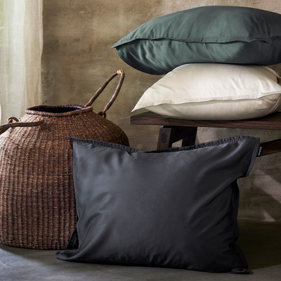 Bamboo Solid Grå Anthracite Påslakan 150x210 Gripsholm