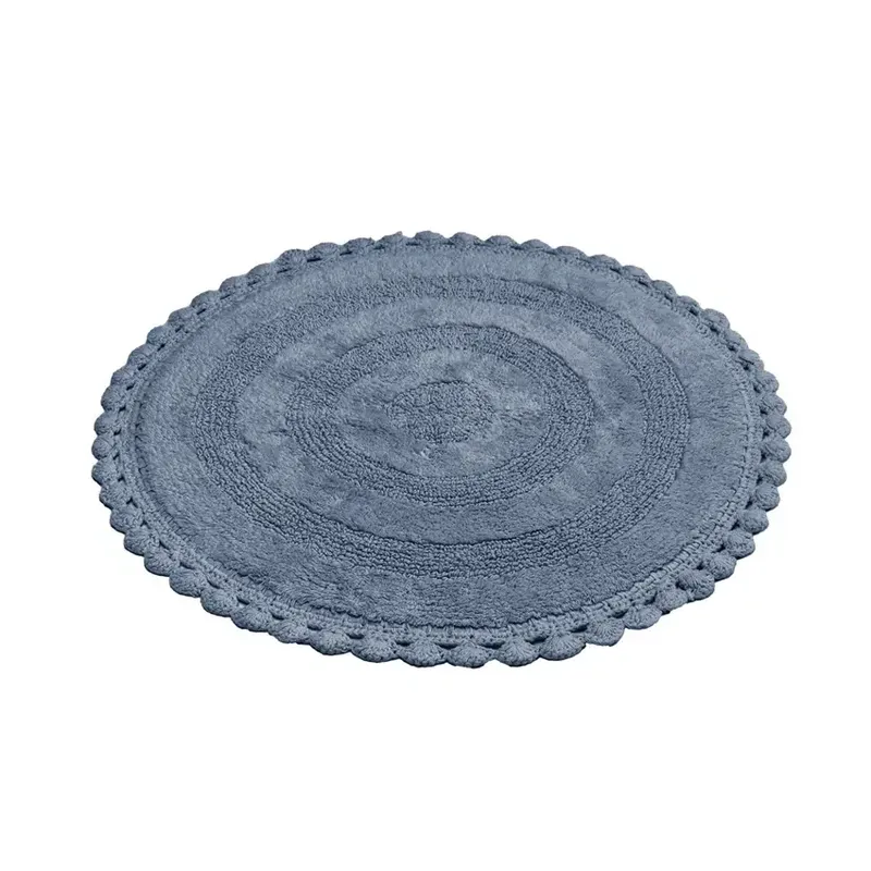Rimini Gråblå Rund Badrumsmatta Classic Textile