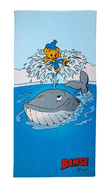 Bamse Val Blå Barn Badlakan 70x140 Swimpy by Tildas