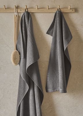 Helle Grå Badrumshandduk Frotté Borganäs of Sweden