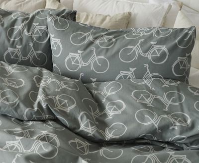 Cykel Grön Bäddset Enkeltäcke 150x210 Borganäs of Sweden