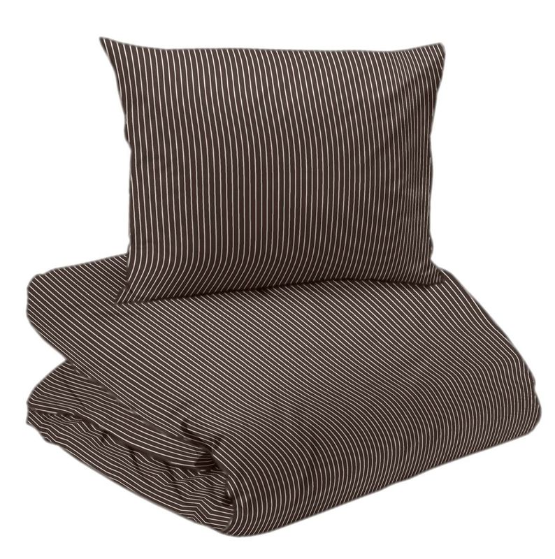 Malte Choklad Randigt Bäddset Enkeltäcke 150x210 Redlunds