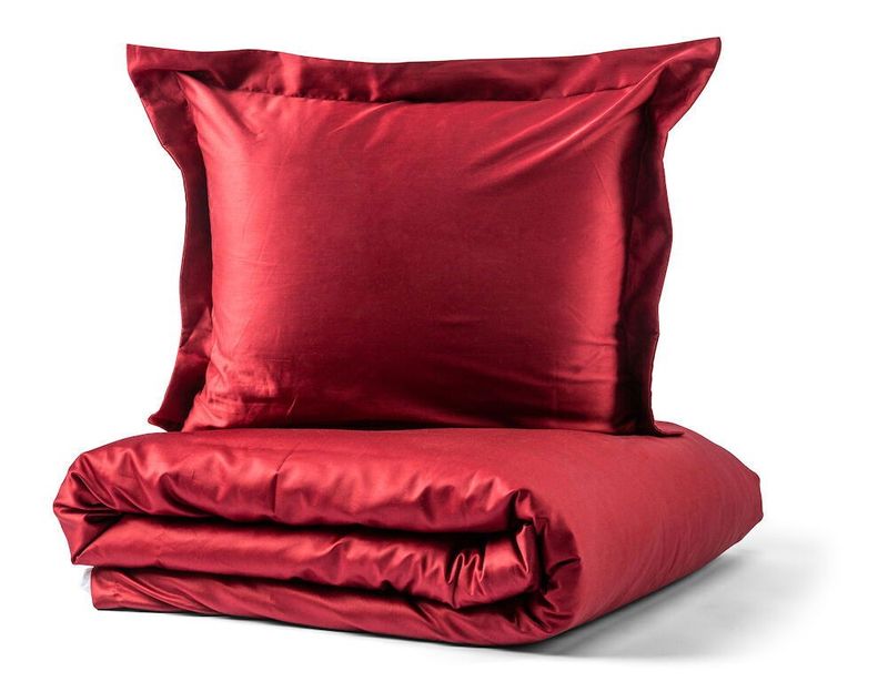 Örngott Manchester Satin Vinröd 50x60 Kosta Linnewäfveri