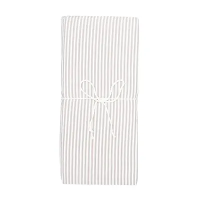 Bäckebölja Beige/Vit Randigt Bäddset Enkeltäcke 150x210 Classic Textile