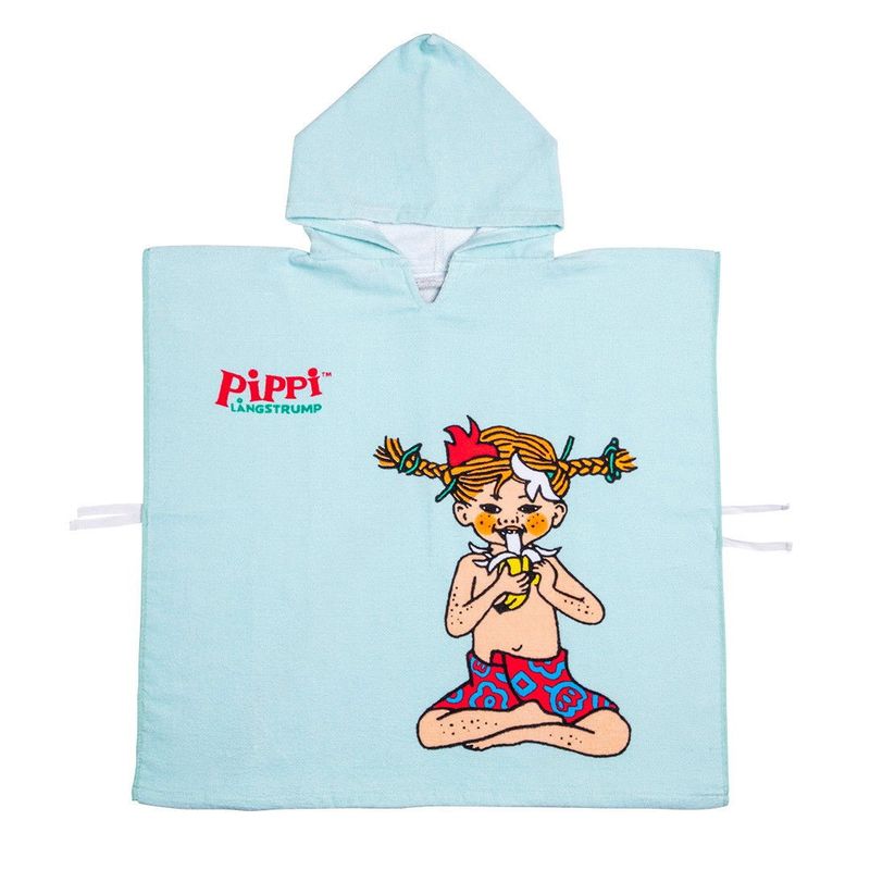 Pippi Långstrump Söderhavet Ljusblå Barn Badponcho 65x130 Swimpy by Tildas