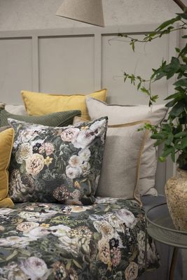 Abigail Grön Blommor Bäddset Enkeltäcke 150x210 Borganäs of Sweden