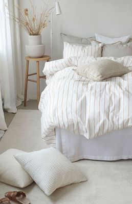 Saga Rost Randigt Bäddset Enkeltäcke 150x210 Borganäs of Sweden