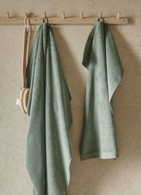 Helle Grön Badrumshandduk Frotté Borganäs of Sweden