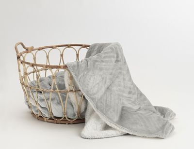 Pläd Sherpa Grå 130x170 Borganäs of Sweden