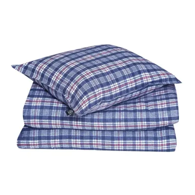 Örngott Lycksele Flanell Rutigt Mörkblå 50x60 Recycled by Wille