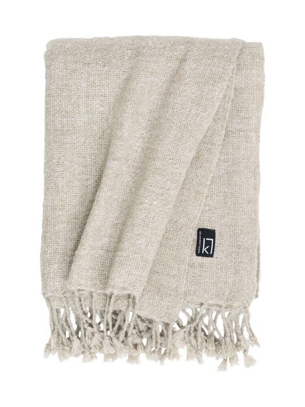 Pläd Sjövallen Beige 130x170 cm Kosta Linnewäfveri