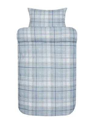 David Flanell Blå Bäddset Enkeltäcke 150x210 Höie