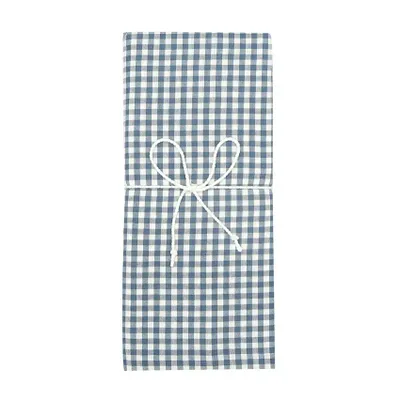 Allan Gråblå/Vit Rutigt Bäddset Enkeltäcke 150x210 Classic Textile