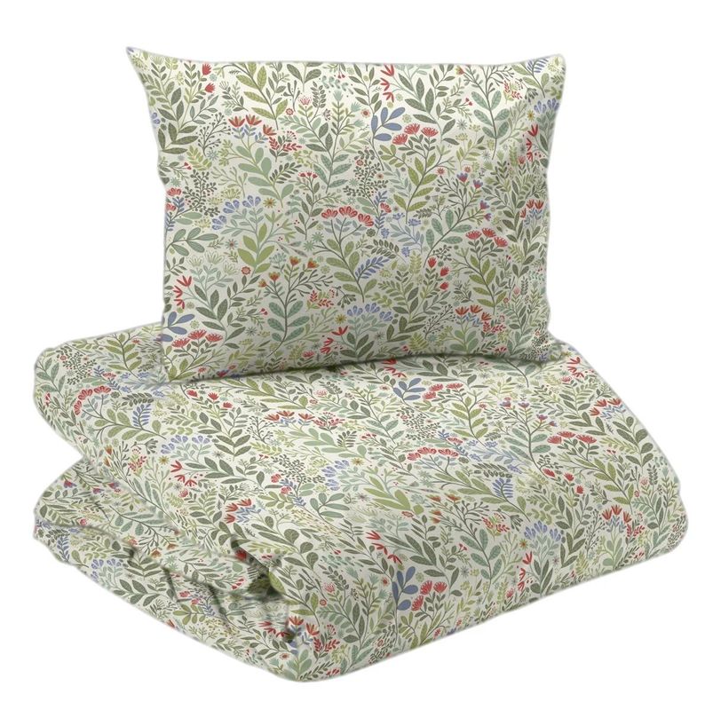 Hage Vit/Multi Blommigt Bäddset Enkeltäcke 150x210 Redlunds