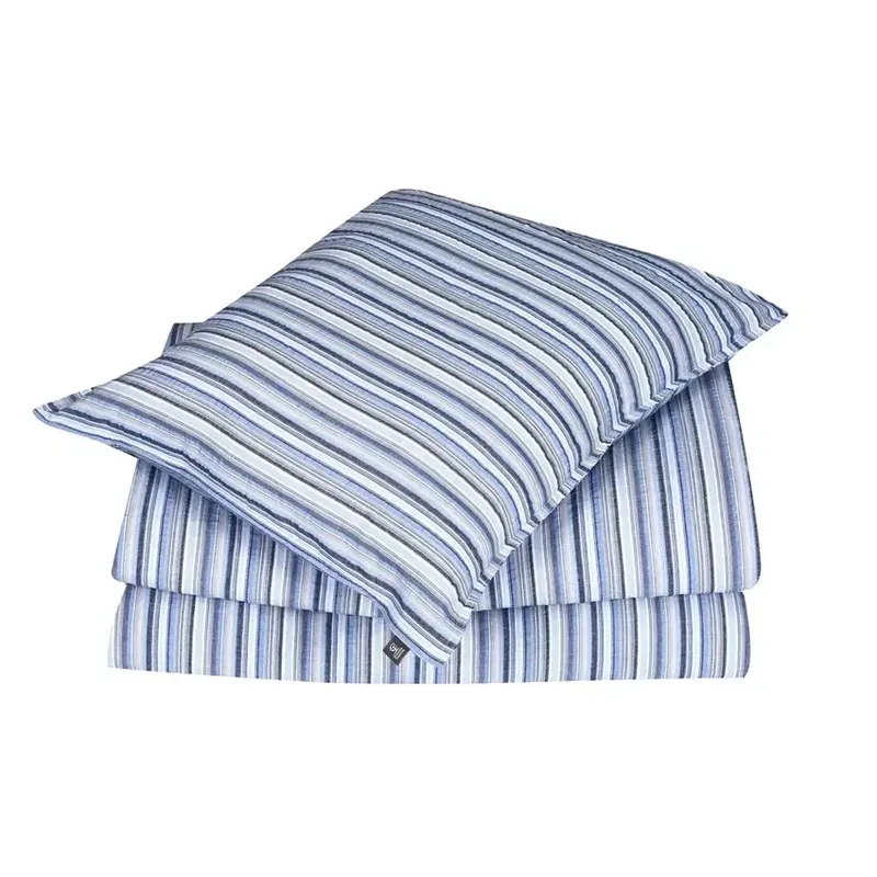 Goa Blå Randigt Bäckebölja Bäddset Enkeltäcke 150x210 Classic Textile