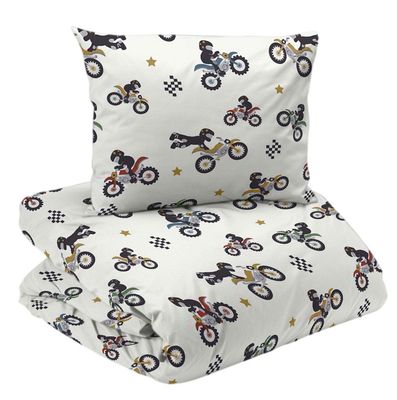 Bikes Vit Bäddset Enkeltäcke 150x210 Redlunds