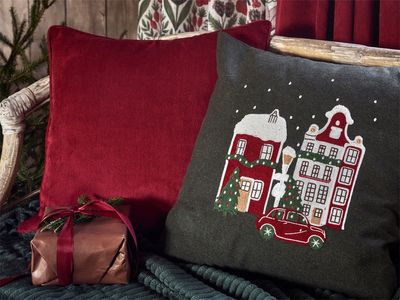 Julstad Grön Kuddfodral 45x45 Redlunds