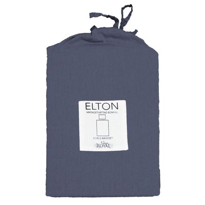 Elton Navy Bäddset BCI Bomull Enkeltäcke 150x210 Nina Royal