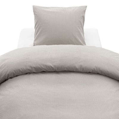 Thelma Brun Randigt Bäddset Enkeltäcke 150x210 Borganäs of Sweden