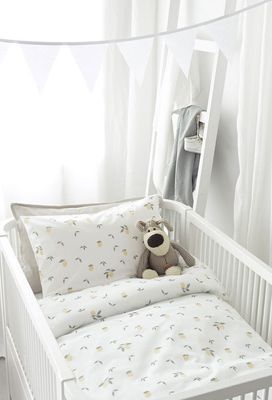 Lemons Gul Frukt Barn Bäddset Spjälsäng 100x130 Borganäs of Sweden