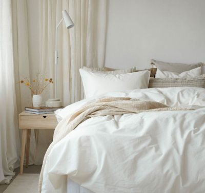 Enfärgat Vit Humble Bäddset Dubbeltäcke 220x210 Borganäs of Sweden