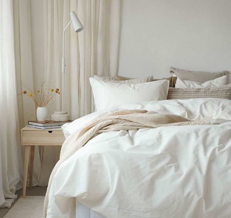 Enfärgat Vit Humble Bäddset Dubbeltäcke 220x210 Borganäs of Sweden