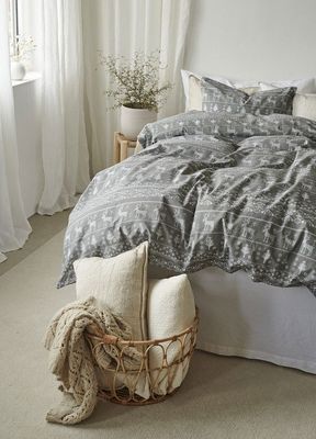 Walle Jul Grön Bäddset Enkeltäcke 150x210 Borganäs of Sweden