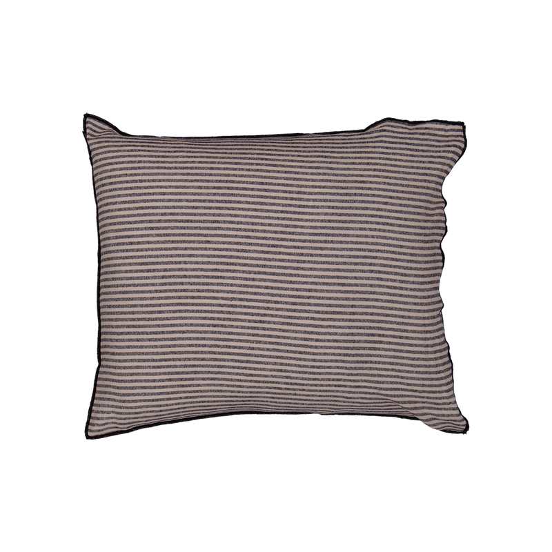 Randigt Flanell Svart Örngott 50x60 Gripsholm