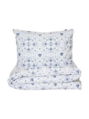 Torgestad Blå Bäddset Enkeltäcke 150x210 Kosta Linnewäfveri