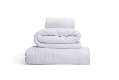 Badrumshandduk Strukturvävd Frotté Vit Kosta Linnewäfveri