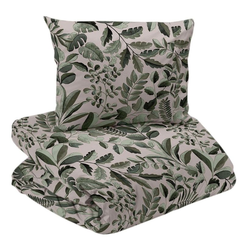 Theo Grön/Beige Bäddset Enkeltäcke 150x210 Redlunds