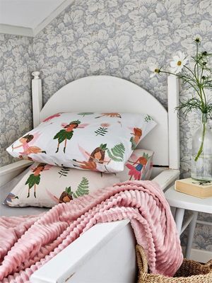 Älvor Beige Barn Bäddset Enkeltäcke 150x210 Redlunds