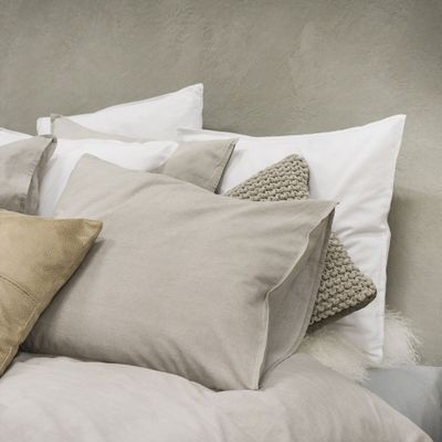 Enfärgat Beige Washed Bäddset Enkeltäcke 150x210 Borganäs of Sweden