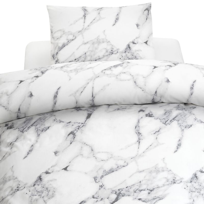 Marmor Vit Bäddset Enkeltäcke 150x210 Borganäs of Sweden