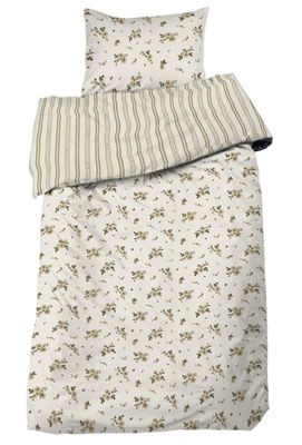 Stina Beige Blommor Bäckebölja Bäddset Enkeltäcke 150x210 Redlunds