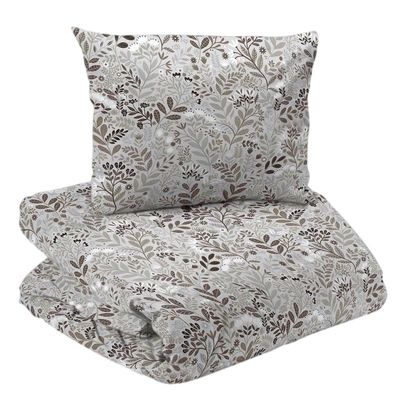 Hage Beige Blommigt Bäddset Enkeltäcke 150x210 Redlunds