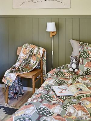 Åsgränd Grön Bäddset Enkeltäcke 150x210 Redlunds