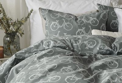 Cykel Grön Bäddset Enkeltäcke 150x210 Borganäs of Sweden