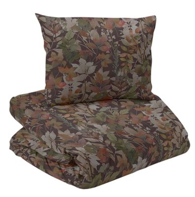 Palermo Satin Multi/brun Bäddset Enkeltäcke 150x210 Redlunds