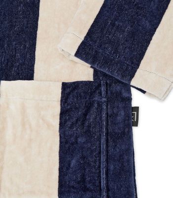 Morgonrock Velour Marin/Sand Kosta Linnewäfveri