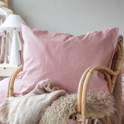 Enfärgat Rosa Washed Bäddset Enkeltäcke 150x210 Borganäs of Sweden