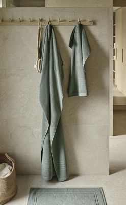 Helle Grön Duschmatta Frotté Borganäs of Sweden