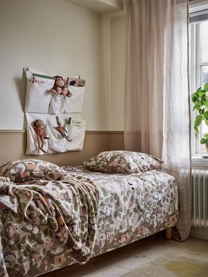 Skogsliv Söta Djur Beige Barn Bäddset Enkeltäcke 150x210 Redlunds