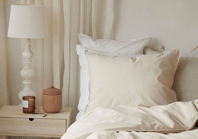 Enfärgat Beige Humble Bäddset Enkeltäcke 150x210 Borganäs of Sweden