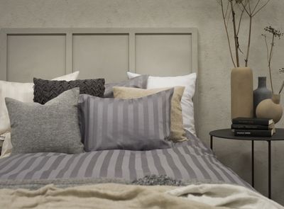 Hotell Satin Ljusgrå Bäddset Enkeltäcke 150x210 Borganäs of Sweden