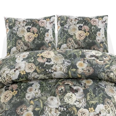 Abigail Grön Blommor Bäddset Dubbeltäcke 220x210 Borganäs of Sweden