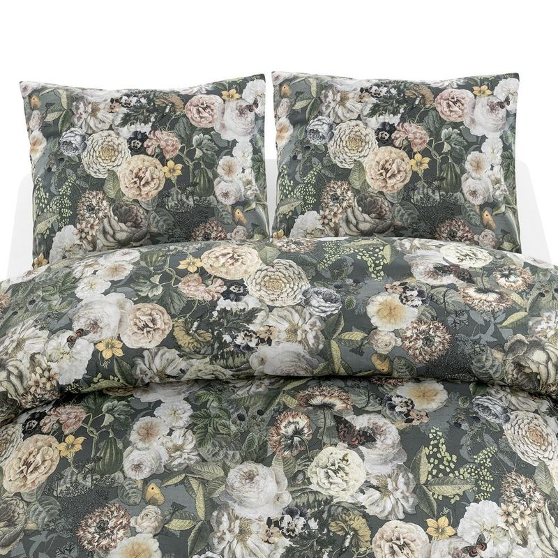 Abigail Grön Blommor Bäddset Dubbeltäcke 220x210 Borganäs of Sweden